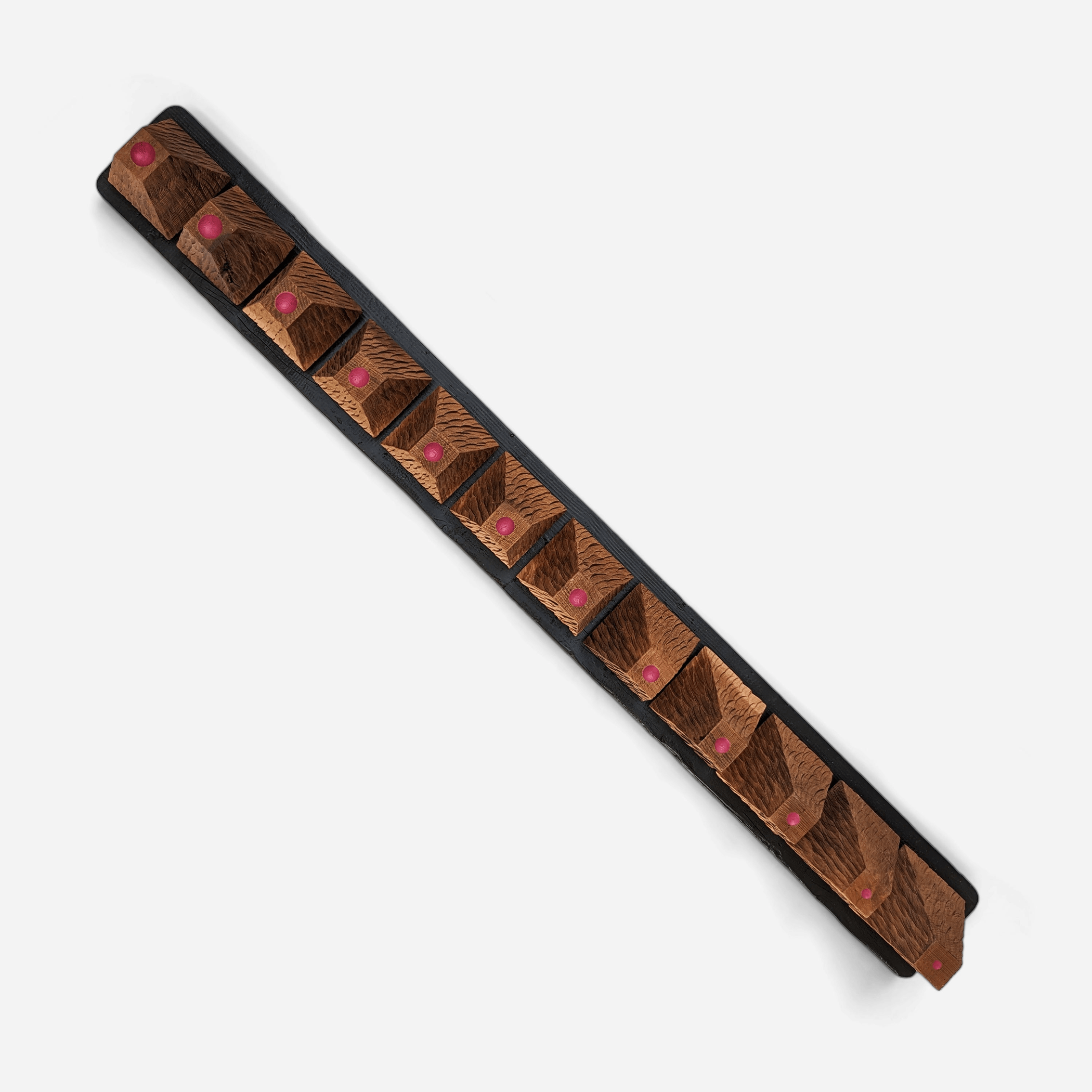 Handcrafted Wooden Pyramid Wall Sculpture