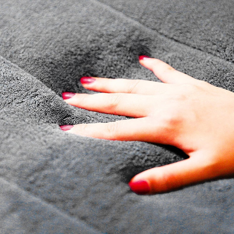 Home Bath Mat Coral Fleece Bathroom Carpet Water Absorption Non-slip Memory Foam Absorbent Washable Rug Toilet Floor Mat Pi-Mart
