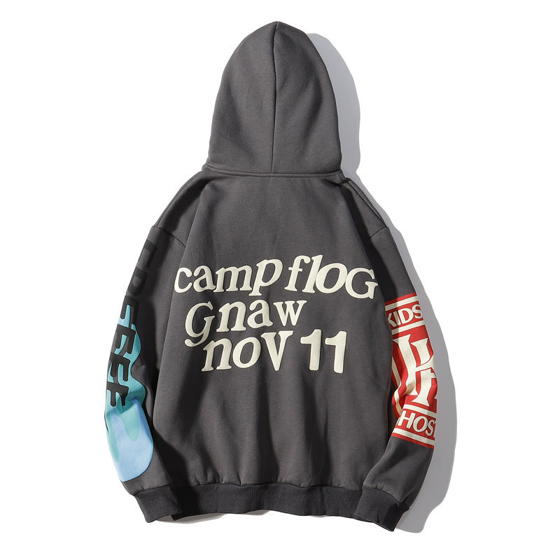 Graffiti alphabet print hoodie sweatshirt Pi-Mart