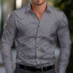 Business Men's Diagonal Striped Shirt Casual Plus Size