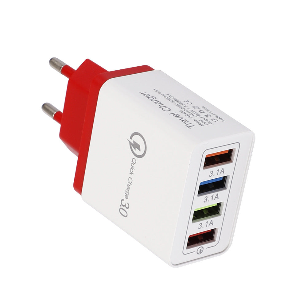 USB Charger Quick Charge 3.0 4 Phone Adapter For Tablet Portable Wall Mobile Charger Fast Charger Pi-Mart