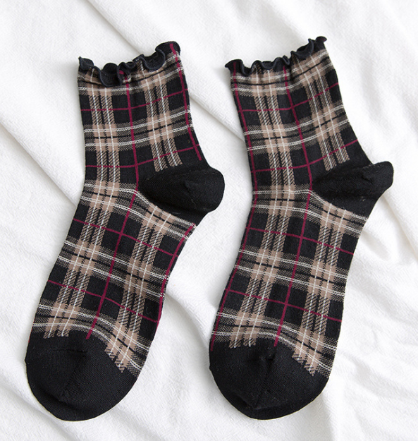 Vintage Check Ladies Socks