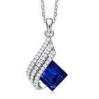 Clavicle chain with diamond and crystal pendant