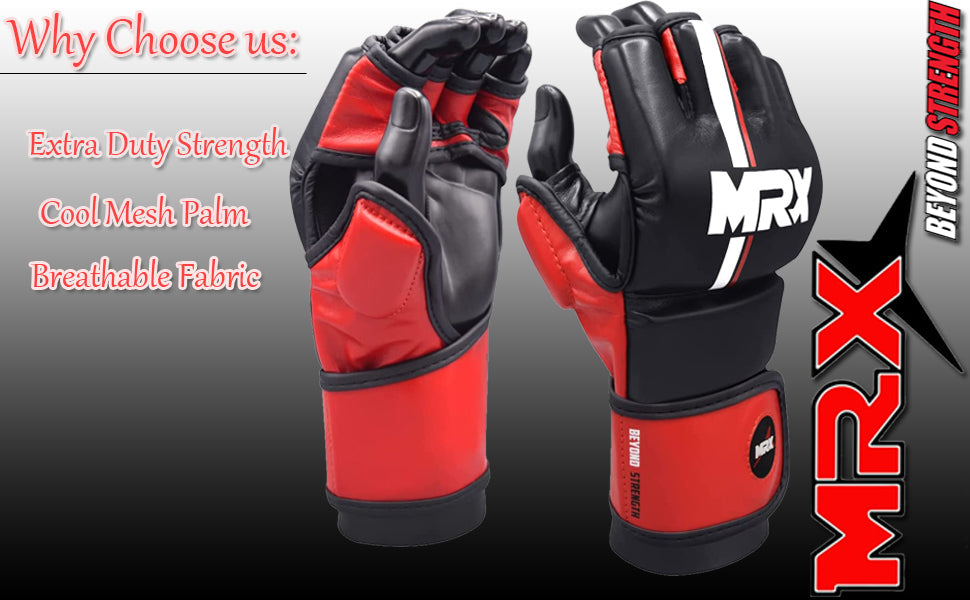 MRX MMA Mens Grappling Gloves with Thumb Protection for Fight Training - SJB-DIAMOND ELITES