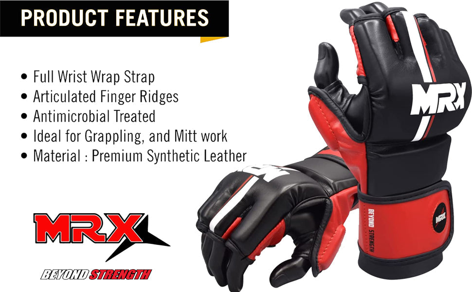 MRX MMA Mens Grappling Gloves with Thumb Protection for Fight Training - SJB-DIAMOND ELITES
