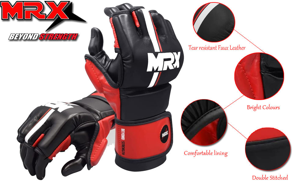 MRX MMA Mens Grappling Gloves with Thumb Protection for Fight Training - SJB-DIAMOND ELITES