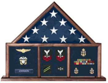 Flags Connections Flag and Memorabilia, Flag Shadow Box, Combination Flag Medal The Military Gift Store