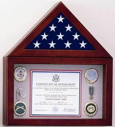 Flags Connections Flag Display Case with a 10 high Shadow Box The Military Gift Store
