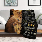 1pc Cozy Flannel Blanket - To My Mom, I Love You, Your Son, The Lion, All-Season Softness For Sofa, Car Sleeping, Office, Camping, Bed, Travel, And Living Room, Gifts For Friends, Besties, Sisters, Family, Birthday Day Gradua