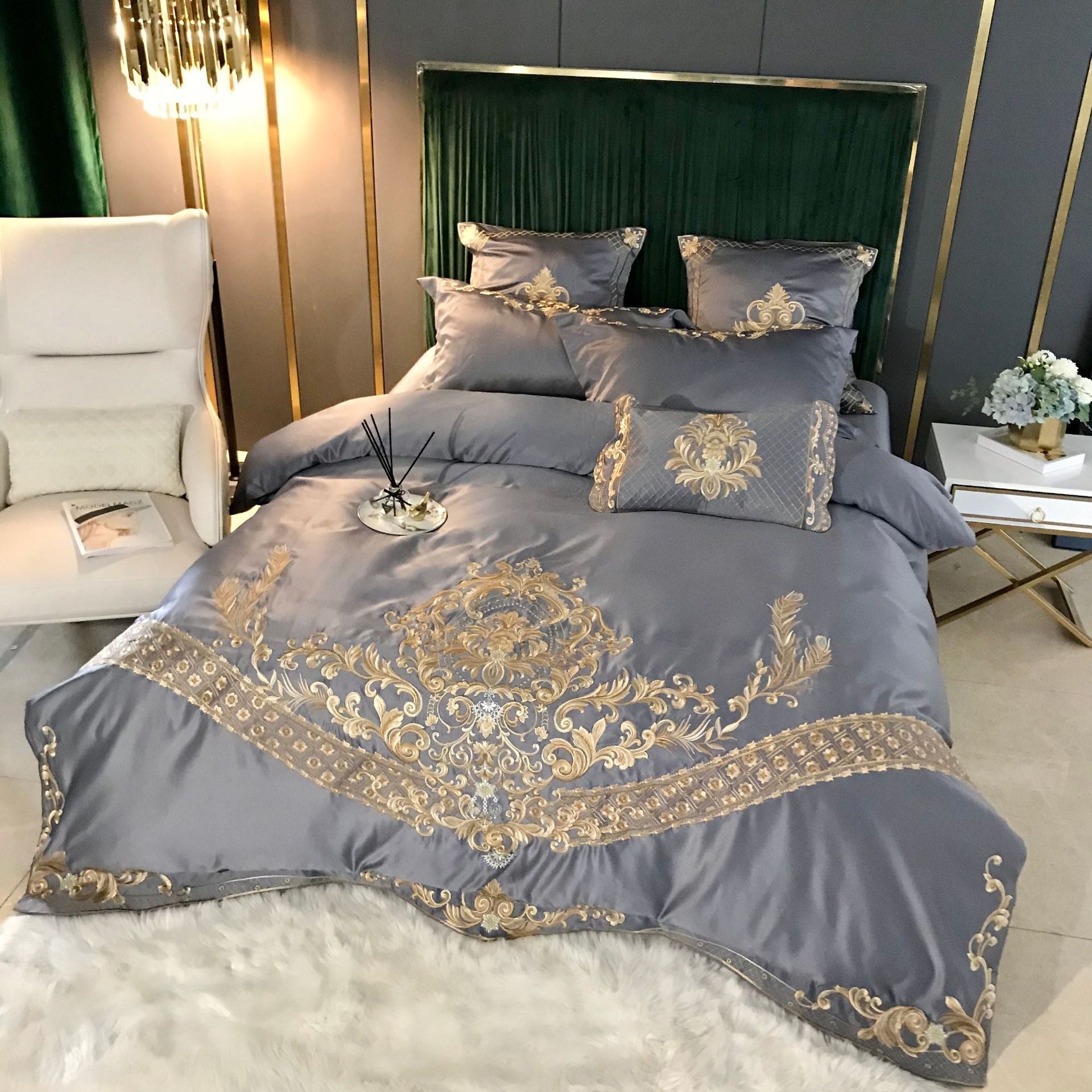 Ice silk duvet cover bedding European style Pi-Mart