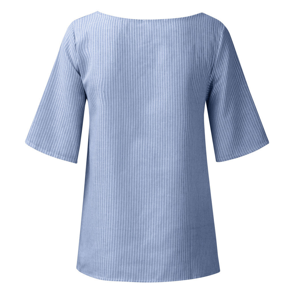 Striped sleeves T-shirt for Women Pi-Mart
