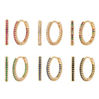 Circle Female Earrings Ear Clip Multicolor Zircon Elegant