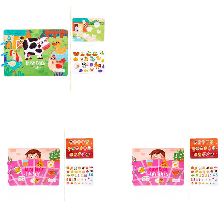 Children's Busy Book Educational Toys Repeated Paste Pi-Mart