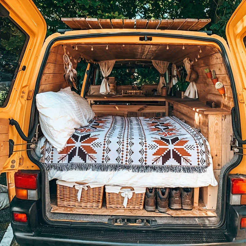 1pc 35.43inch *59.06inch Bohemian Carpet Picnic Mat, Outdoor Mat Camping Supplies, Picnic Cloth & Sofa Blanket, Moisture-proof Mat Ethnic Style Household Goods