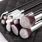 15 Sets Of Wooden Handle Makeup Makeup Brush With Storage Bag