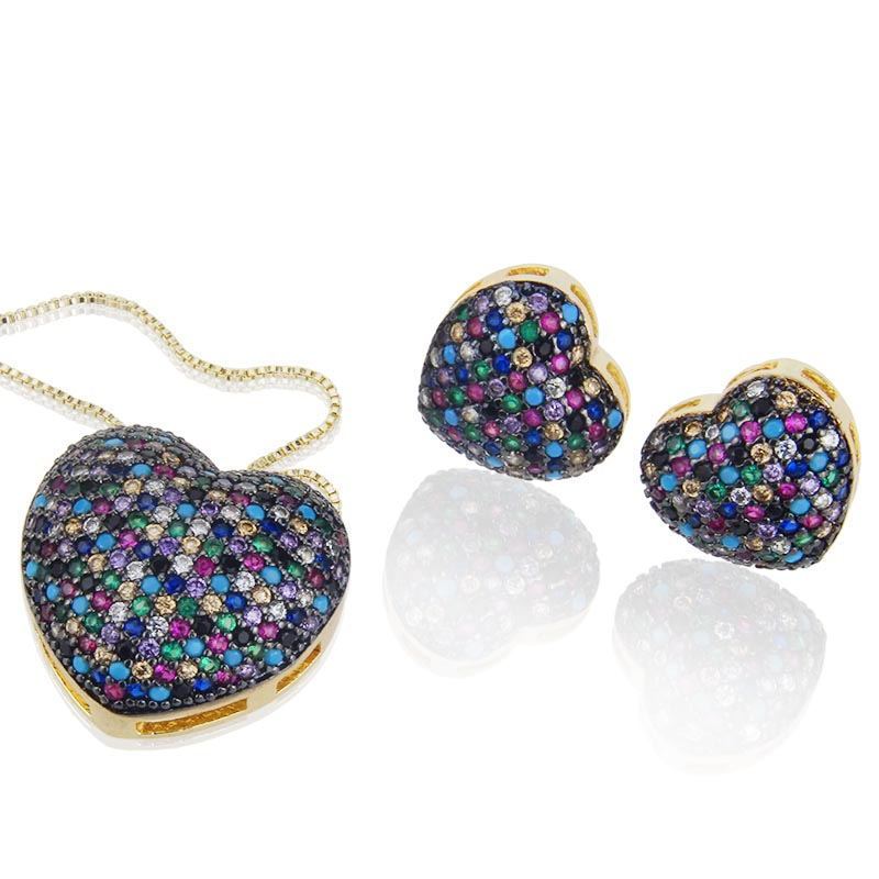 Zircon Earring Necklace Set Pi-Mart