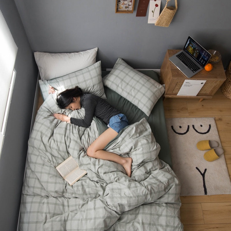 Simple check sheet duvet cover Pi-Mart
