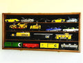 O Scale Train Display Case Cabinet Wall Rack w/ UV Protection- Lockable - Walnut The Military Gift Store