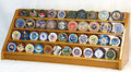 4 Rows 40 Challenge Coin Casino Chip Display Case Rack Holder Stand for Table Shelf Desk Oak The Military Gift Store