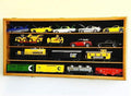 O Scale Train Display Case Cabinet Wall Rack w/ UV Protection- Lockable -Oak The Military Gift Store