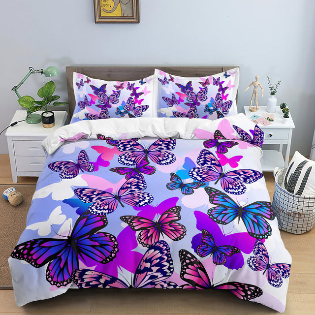 Children's Fashion Simple Printing Quilt Cover Pillowcase Set Pi-Mart