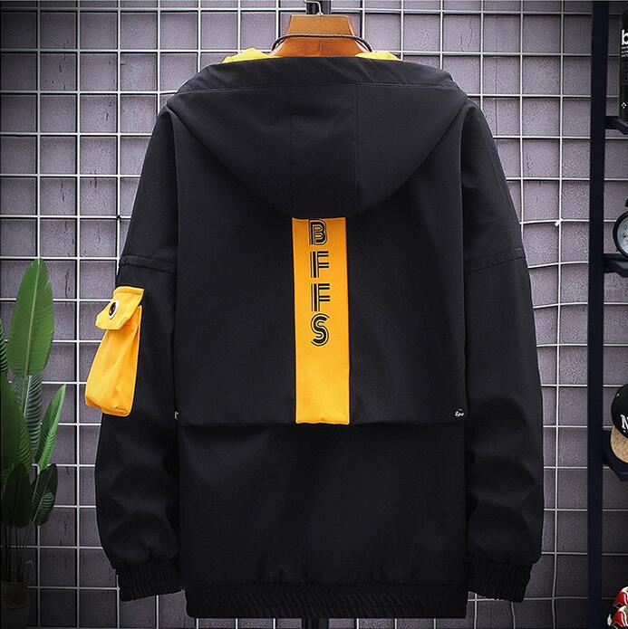Men’s Casual Jacket – Korean Style Thickened Hooded Coat for Spring & Autumn | Trendy Youth Outerwear | Polyester Windbreaker (Yellow, Gray, Black) – Sizes M to XXXXL