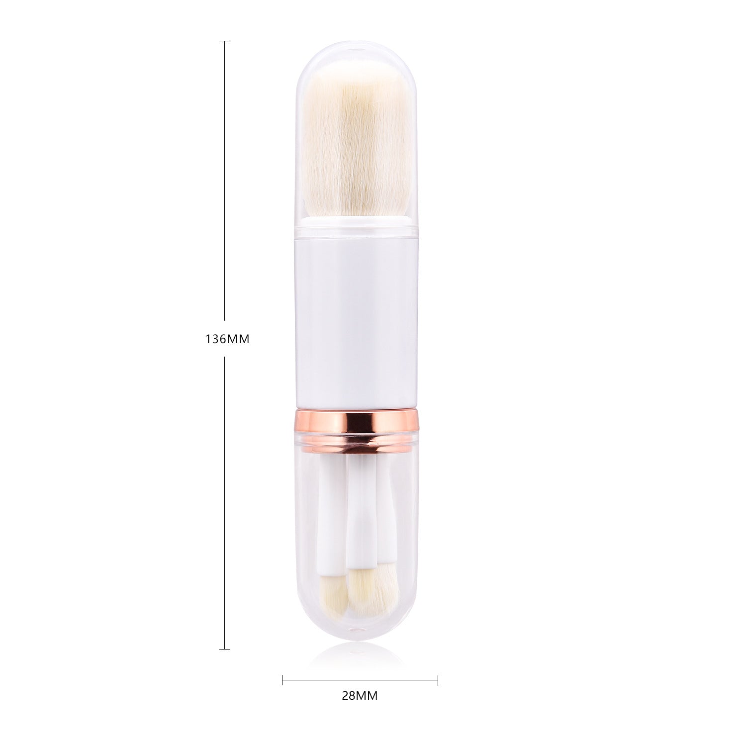 Retractable double head makeup brush