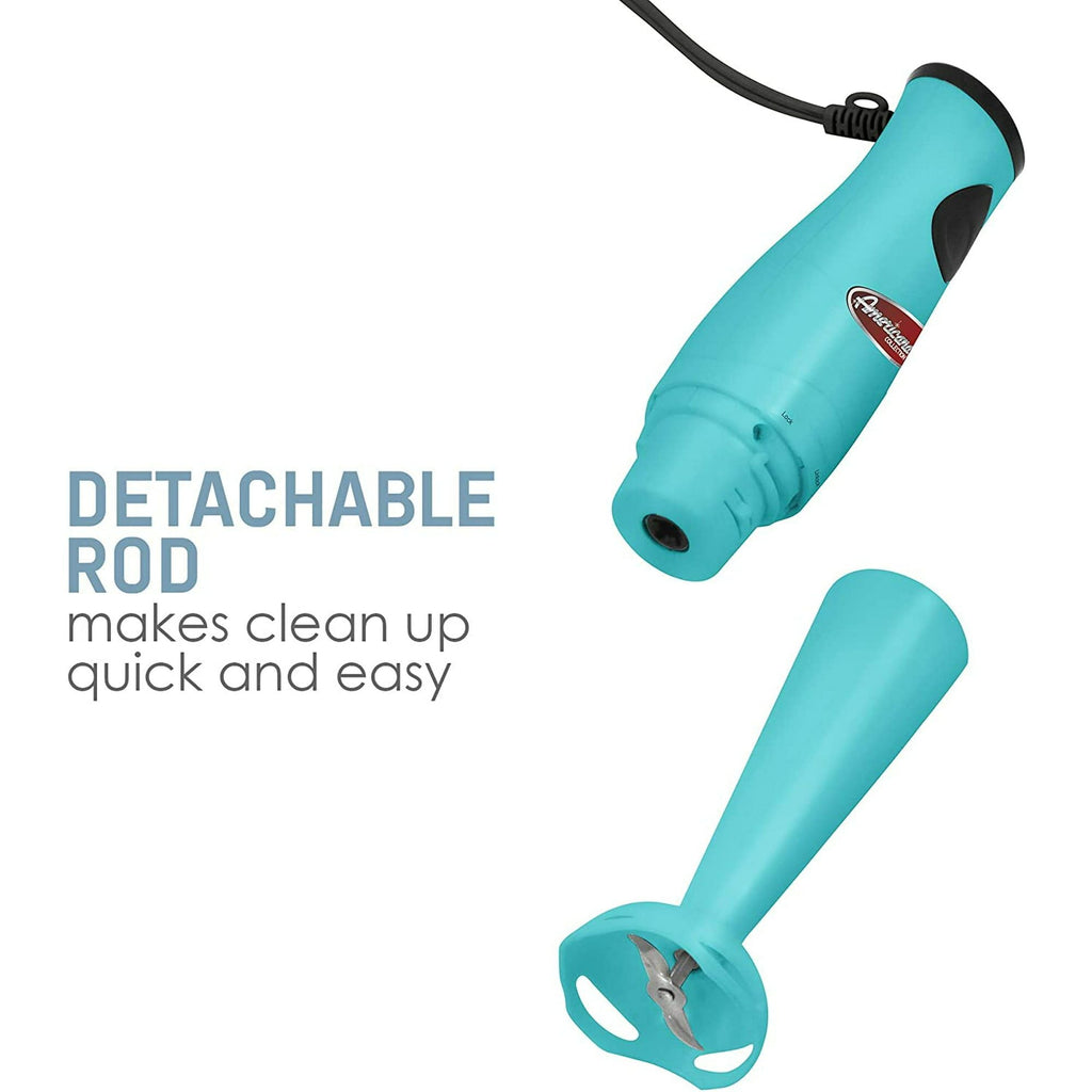 Americana by Elite EHB-2425BL Hand Blender with Detachable Wand Blue EasyOptionXY LLC