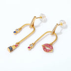 Asymmetric Lipstick Lip Stud Earrings Pi-Mart