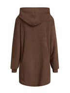 Comfortable Fuzzy Pocketed Zip-Up Long Sleeve Hooded Jacket Cozy & Warm Soft Outerwear For Winter Stevvex
