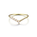 V-shaped Natural Pearl Zircon Ring Girl Pi-Mart