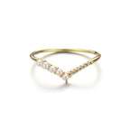V-shaped Natural Pearl Zircon Ring Girl Pi-Mart