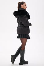 Amanda Genuine Fur Trim Down Fill Coat - SJB-DIAMOND ELITES