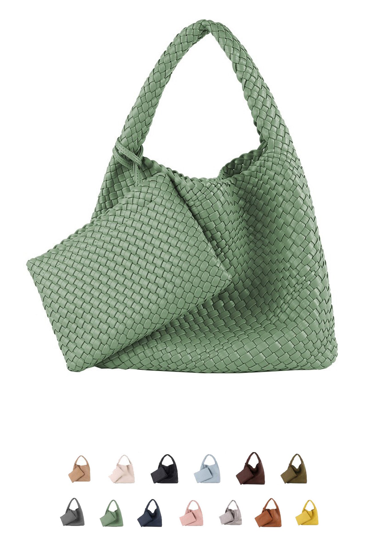 Commuter Hobo Bag Large Woven Purse 2 in 1 - SJB-DIAMOND ELITES