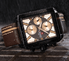 Men's Waterproof Watch With Leather Belt And Chronometers  Retro Style Unique Shape Excellent Gift - SJB-DIAMOND ELITES