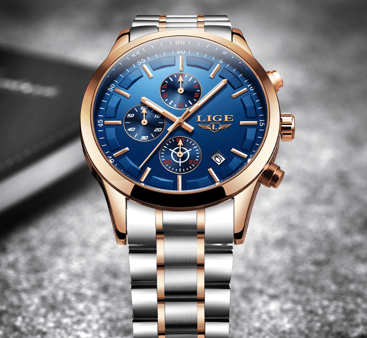 Men's Waterproof  Watch With Chronometers And Date Display Unique Design Perfect Gift Stevvex