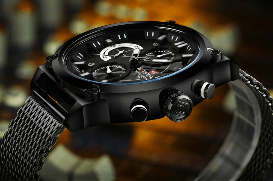 Men's Multifunction Analog Quartz Watches Waterproof Wrist Watch With Stainless Steel Mesh Band Excellent Design Perfect Gift - SJB-DIAMOND ELITES