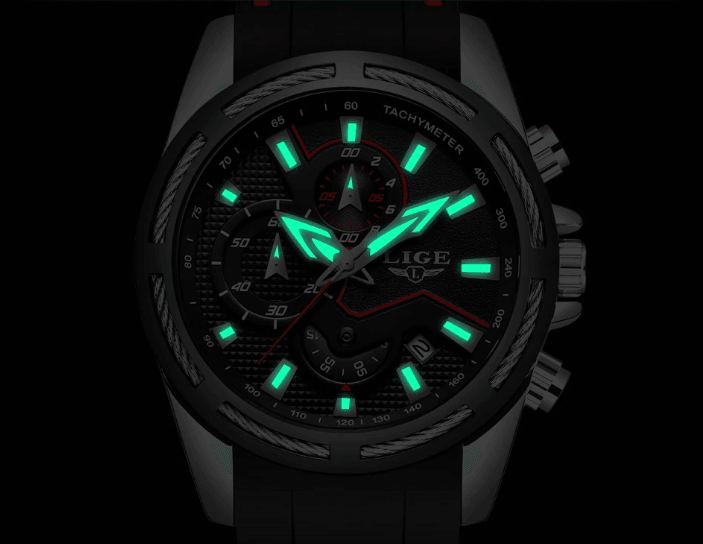 Men's Waterproof Modern Watch With Rubber Straps Multifunction Watches Unique Design Perfect Gift Stevvex