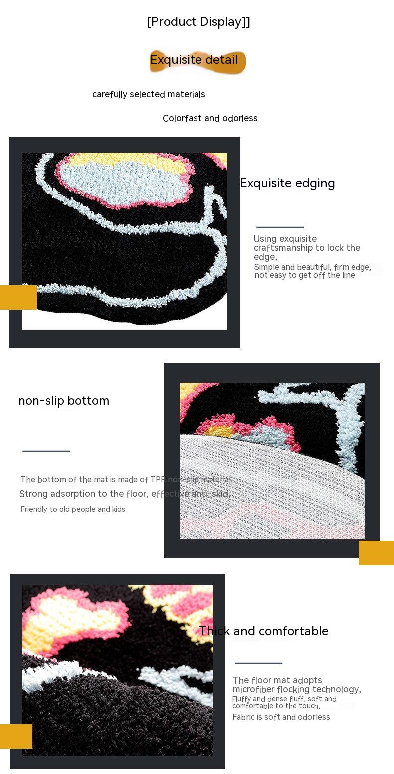 Special-shaped Fashion Black Skull Household Absorbent Non-slip Floor Mat Pi-Mart