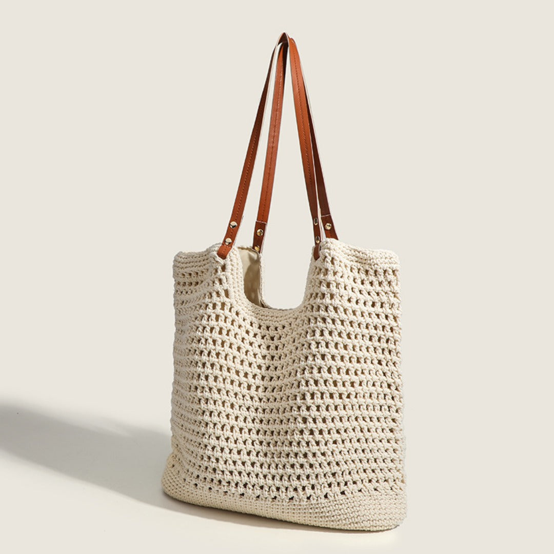 Hobo bag hand-woven, bag casual versatile slouchy bag, seaside vacation beach bag, large capacity shoulder bag