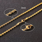 Twisted Rope Figaro Necklaces Pi-Mart