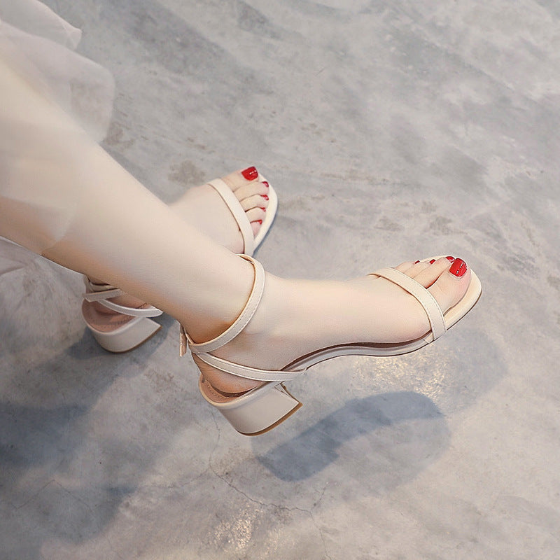 Women’s Ankle Strap Mid Stiletto Heel Sandal  Open-toed Fairy Style - SJB-DIAMOND ELITES