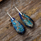 Bohemian Emperor Stone Water Drop Earrings Natural Stone Ornament Jewelry Pi-Mart