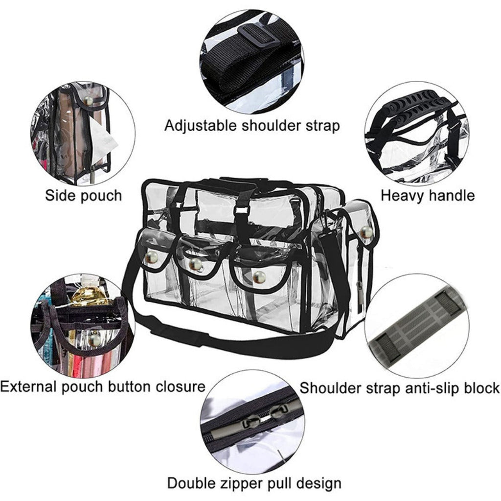 Transparent PVC cosmetic bag, waterproof swimming bag, washing beach bag, large-capacity cosmetic bag, large-capacity storage bag - SJB-DIAMOND ELITES