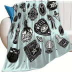 1pc Witch Gothic Blanket Lightweight Flannel