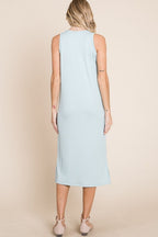 Ribbed Knit Sleeveless Midi Dress For Women – Simple, Casual, Elegant, Versatile and Chic Midi Dress with Ribbed Texture for Every Occasion