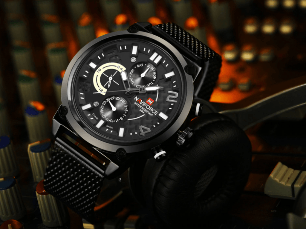 Men's Multifunction Analog Quartz Watches Waterproof Wrist Watch With Stainless Steel Mesh Band Excellent Design Perfect Gift - SJB-DIAMOND ELITES