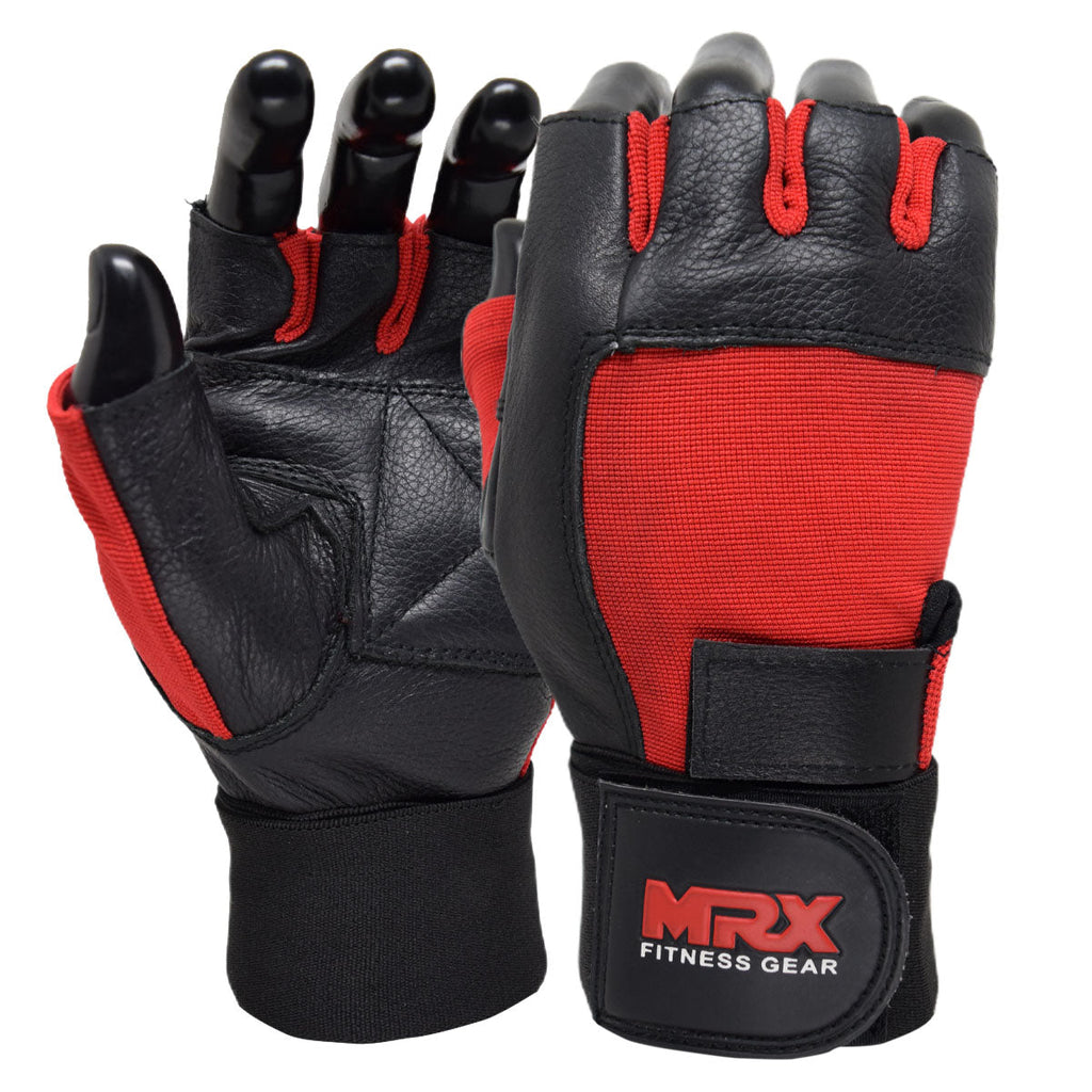 MRX Weight Lifting Gloves Leather Workout Glove With Long Wrist Strap MRX Products