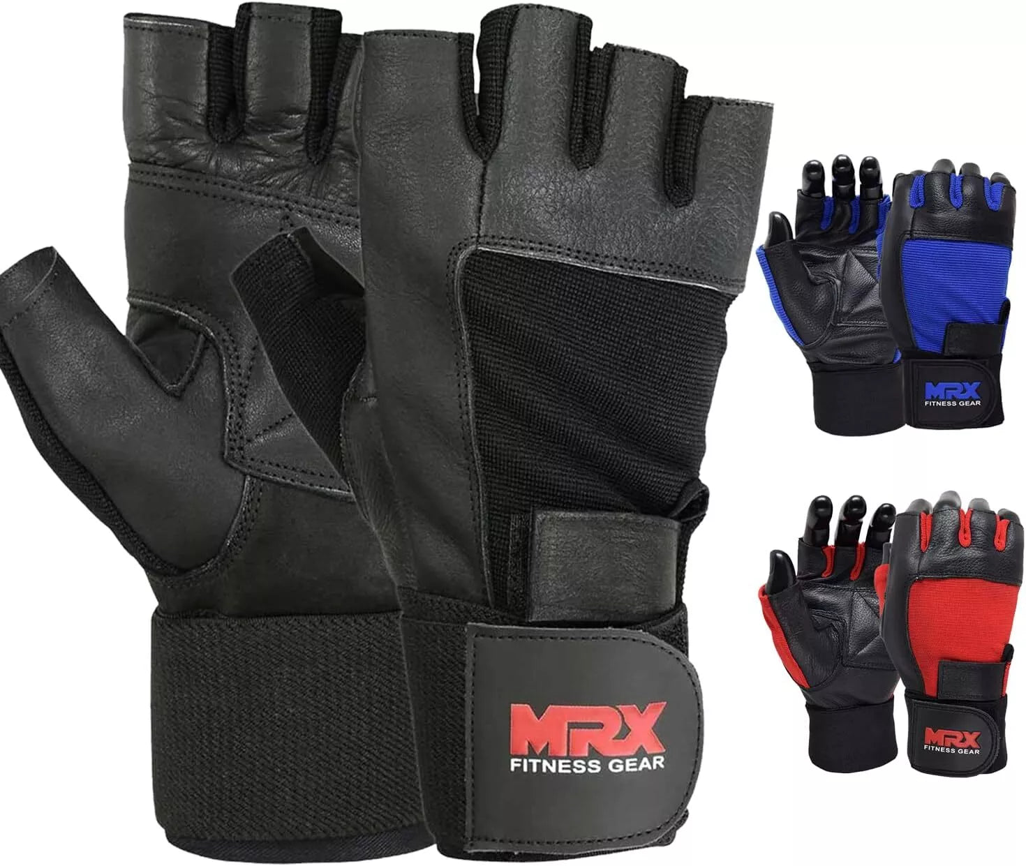 MRX Weight Lifting Gloves Leather Workout Glove With Long Wrist Strap MRX Products