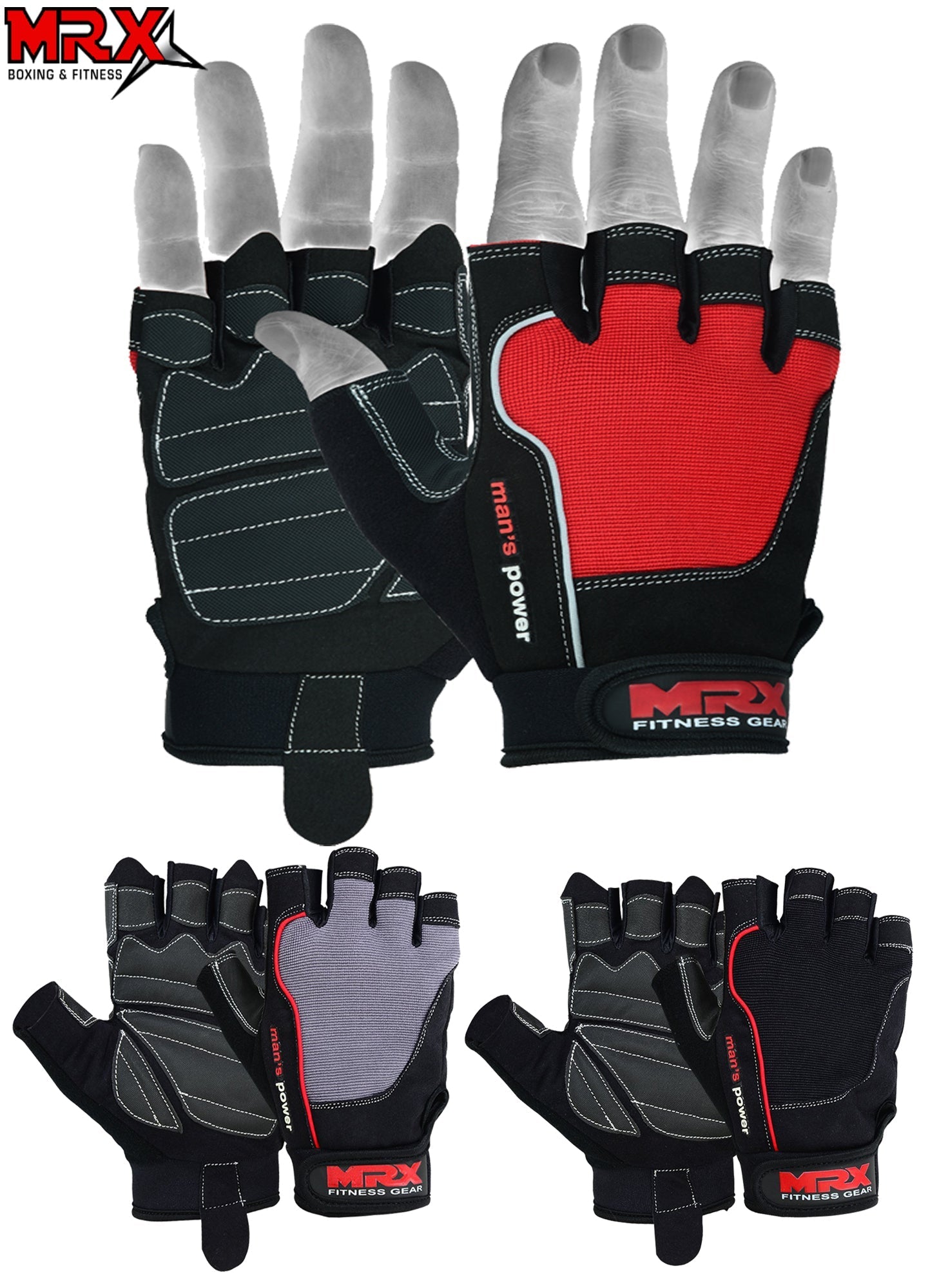 MRX Weight Lifting Amara Leather Gloves Gym Workout Men Women MRX Products